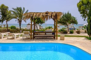 Pool - Beach Front Villa Thaleia, Sea Views, 3 BDR, Private Pool, Furnished Terrace,. (Famagusta)