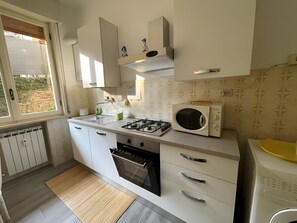 Kühlschrank, Mikrowelle, Ofen, Herdplatte