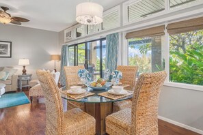 Dining - SUMMER SALE! Updated 1BD, 2BA Partial Ocean Views w Pool - KRV 1812 (Lahaina)