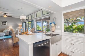 Fridge, microwave, oven, stovetop - SUMMER SALE! Updated 1BD, 2BA Partial Ocean Views w Pool - KRV 1812 (Lahaina)