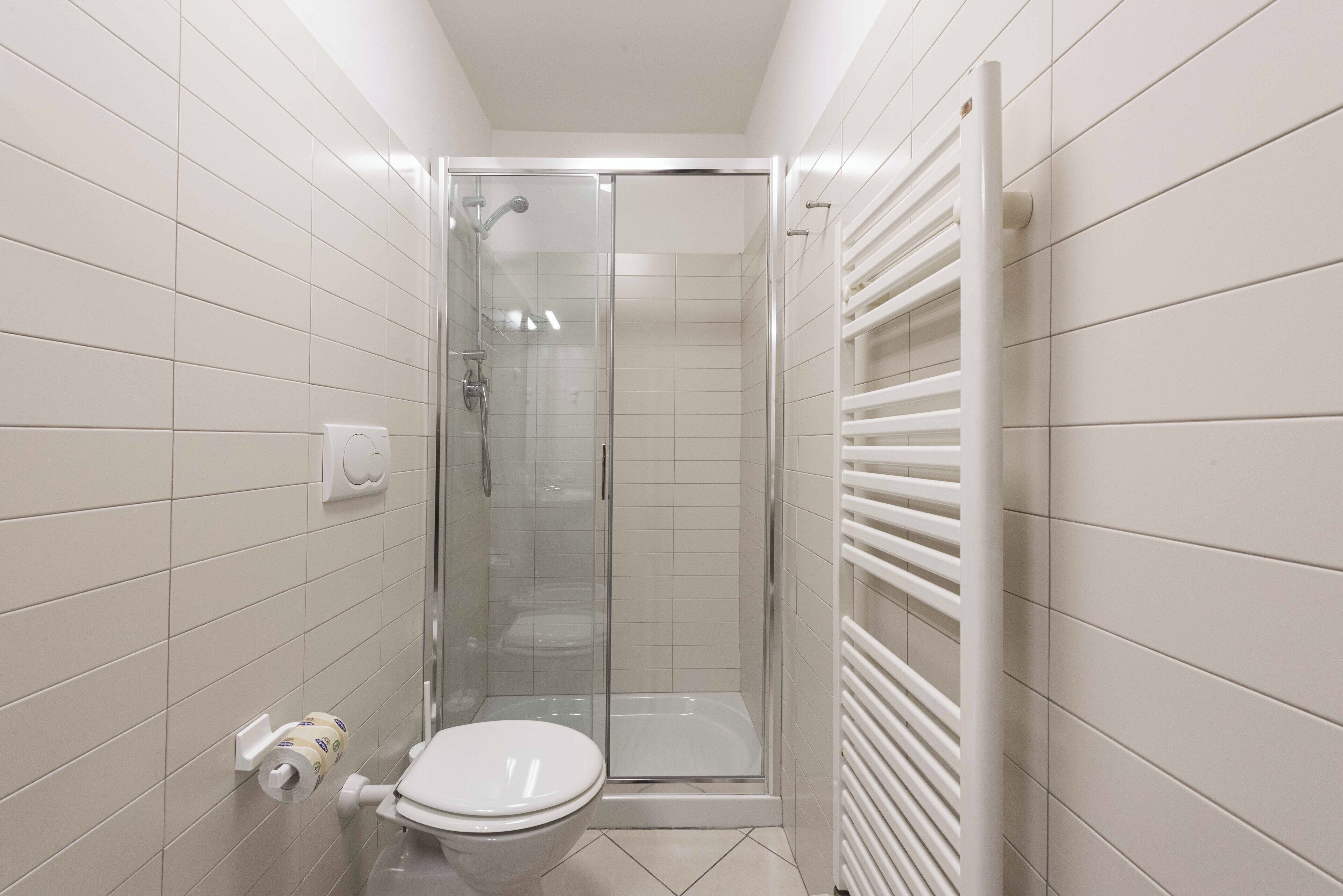 Basic Apartment | Bathroom | Free toiletries, hair dryer, towels, toilet paper