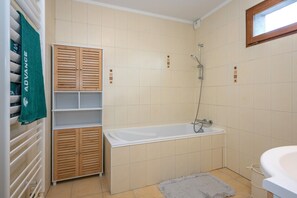 Shower, hair dryer, towels - Apartment 'Chez Lulu' in Brézins, 7 guests, 2 bedrooms (brezins)