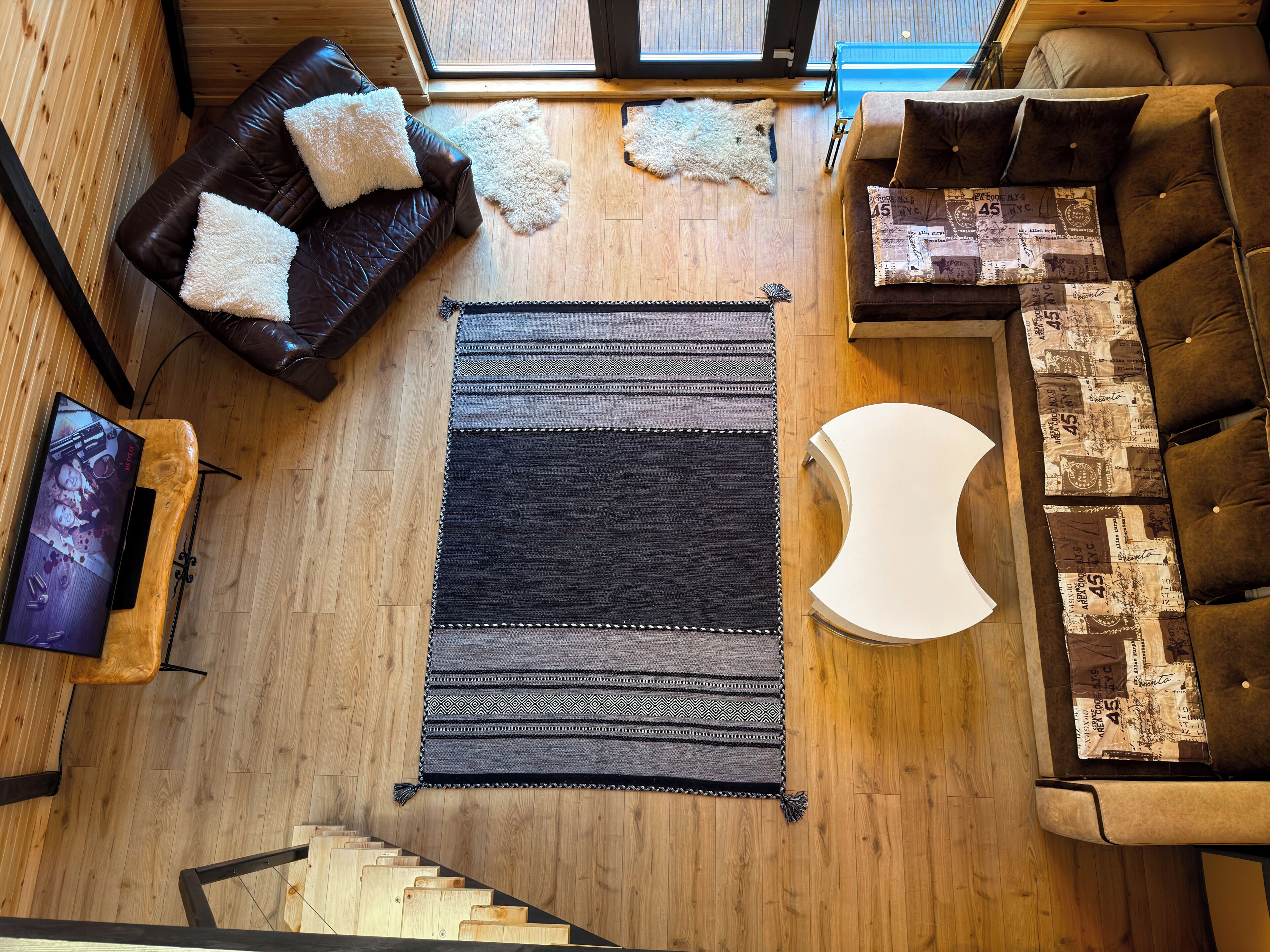 Cabin, Hot Tub, Mountain View | Living area | Flat-screen TV