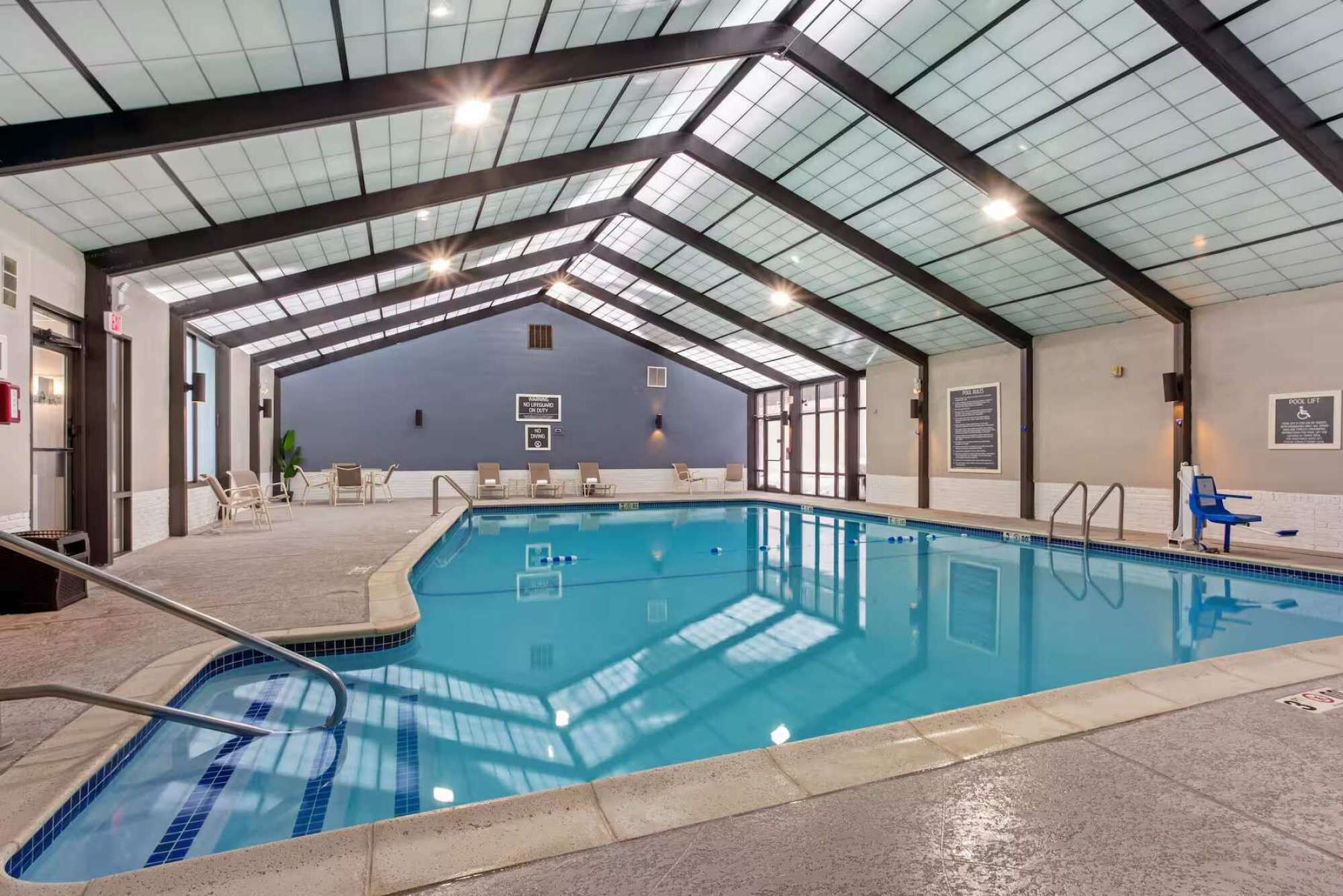 Indoor pool, a heated pool