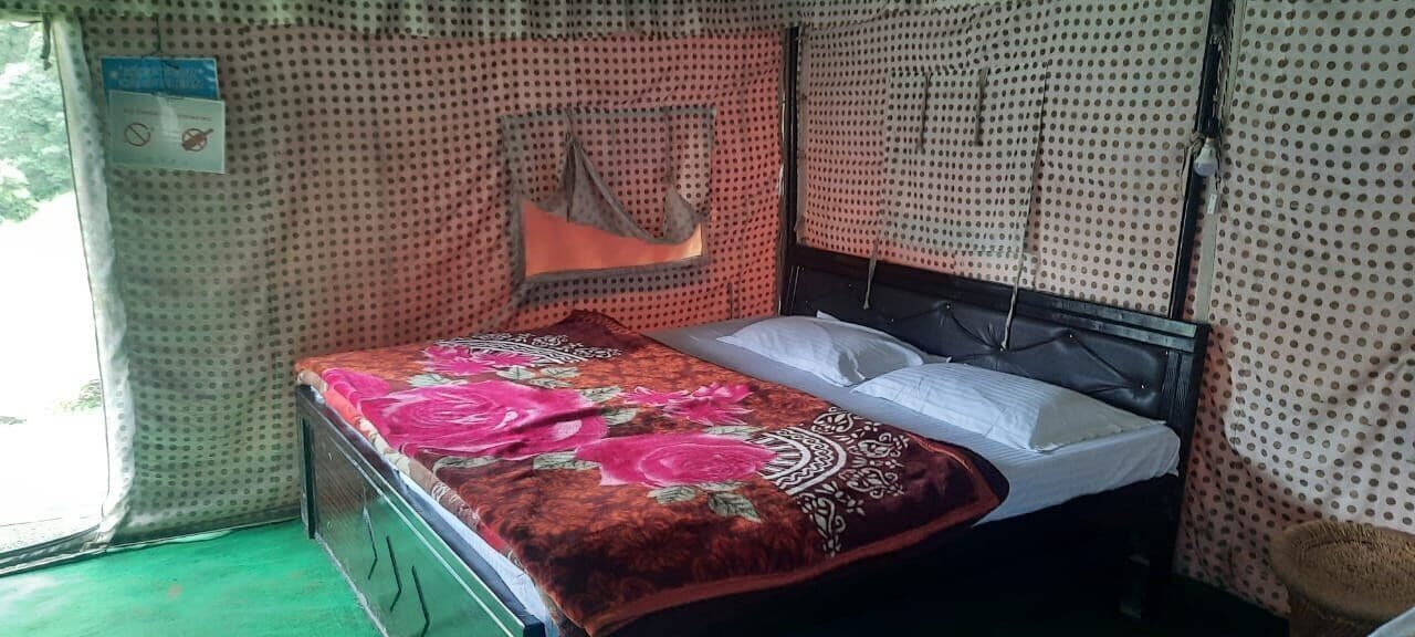 Tält Basic - utsikt mot bergen