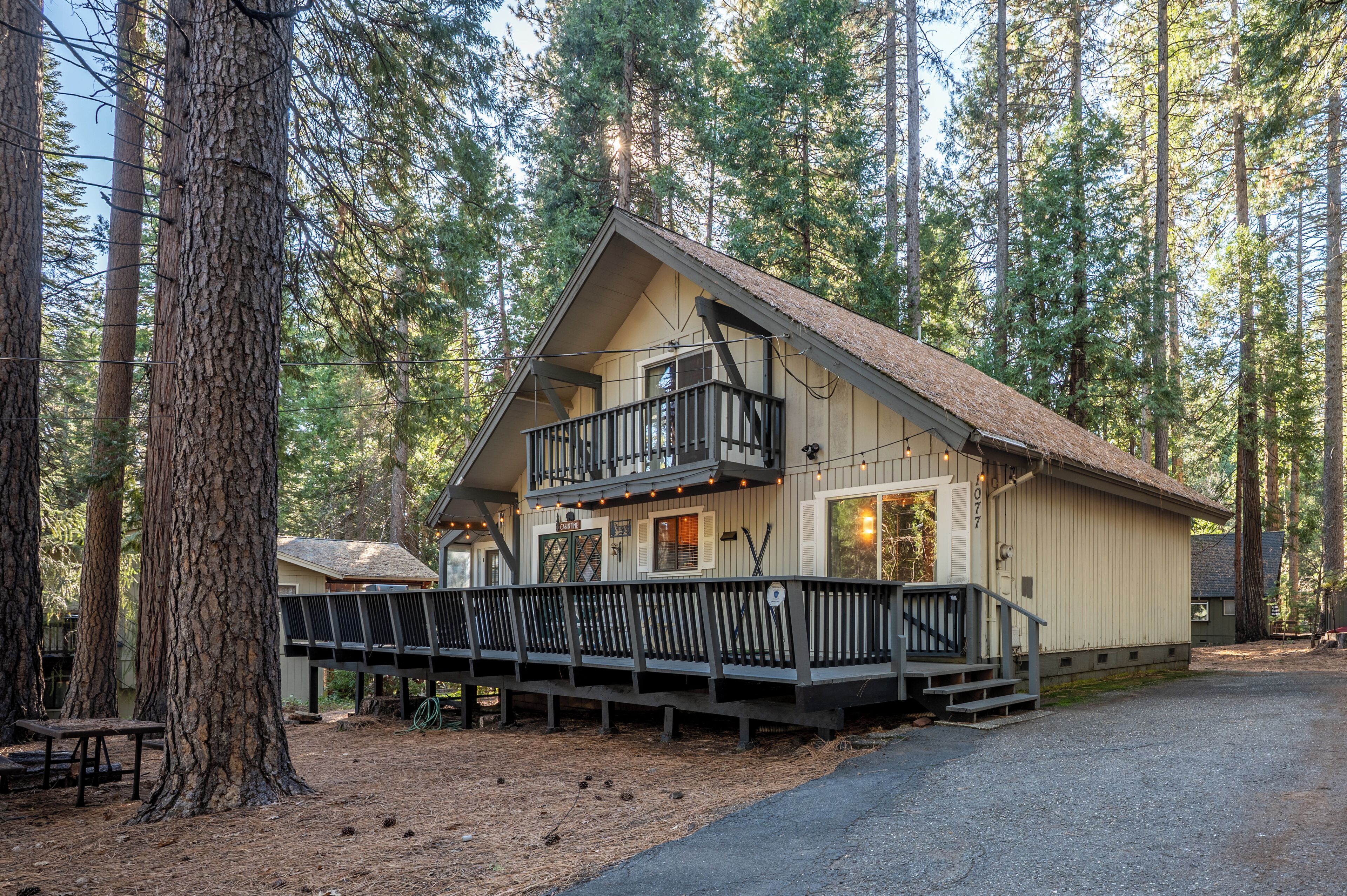 Front of Cabin with level driveway