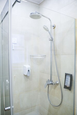Ducha, secador de pelo, bidé y toallas