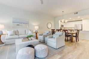 Condo, 3 Bedrooms | Living area | Smart TV - Luxury 3BR Retreat in Fernandina Beach Ocean Park - 103 (Fernandina Beach)