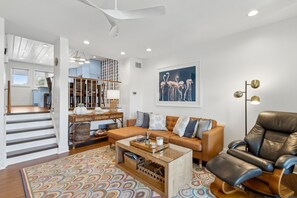 Townhome, 3 Bedrooms | Living area | Smart TV - Charming Family Retreat w/ Ocean View Sandpiper Loop - 95076 (Fernandina Beach)