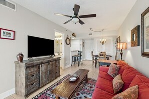 Condo, 1 Bedroom | Living area | Smart TV - Vintage Ocean View Paradise - 1BR - Beachfront (Fernandina Beach)
