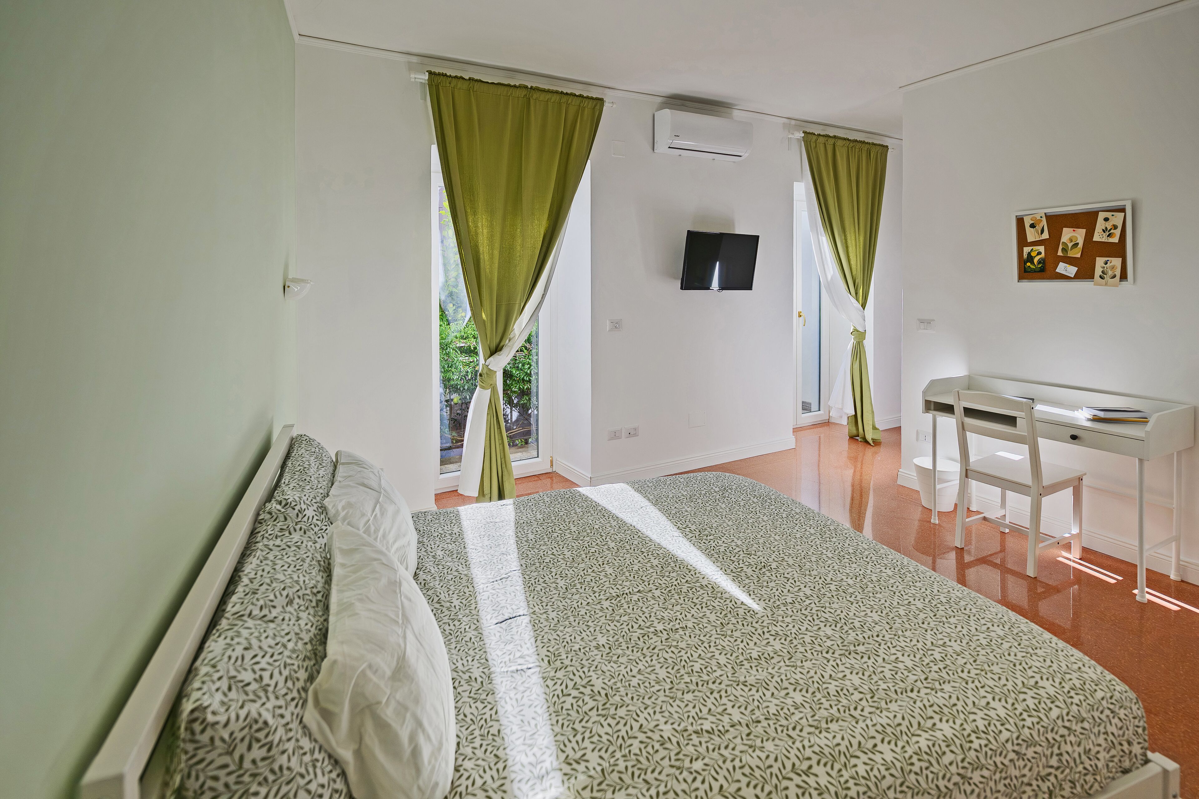 Double Room, Balcony, Garden View | Desk, laptop workspace, blackout curtains, iron/ironing board