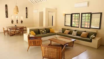 Design Villa, Patio, Pool View | Living area