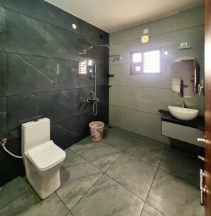 Deluxe Double Room, Balcony, Garden View | Bathroom | Shower, free toiletries, soap, shampoo - tishina (sakleshpur)