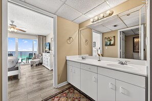 Iron/ironing board, free WiFi, bed sheets - 8th-Floor Beachfront Condo with Curved Balcony (Panama City Beach)
