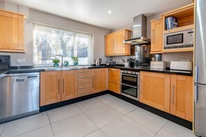 Microwave, oven, dishwasher, high chair