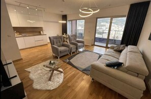 Living area - Spectacular sea view 2-bedroom apartment in adorable Budva! (Budva)