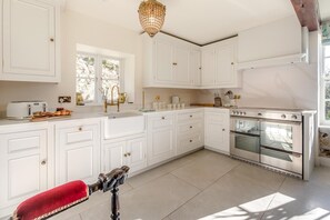 Microwave, oven, dishwasher, high chair