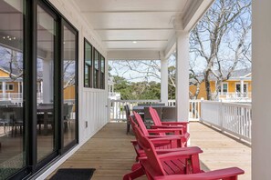 Outdoor dining - Memorial Weekend Available! 8 Bdrm | Private Pool (Oak Island)