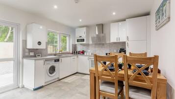 Oven, high chair, cookware/dishes/utensils