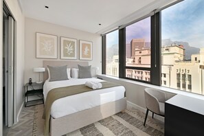 Desk, iron/ironing board, free WiFi, bed sheets - Stylish 1-Bed Foreshore Apt | Modern Comfort & Views (Cape Town)