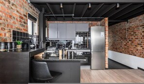 Fridge, microwave, oven, stovetop - 2 Bed Loft | Sea Point | Views (Cape Town)