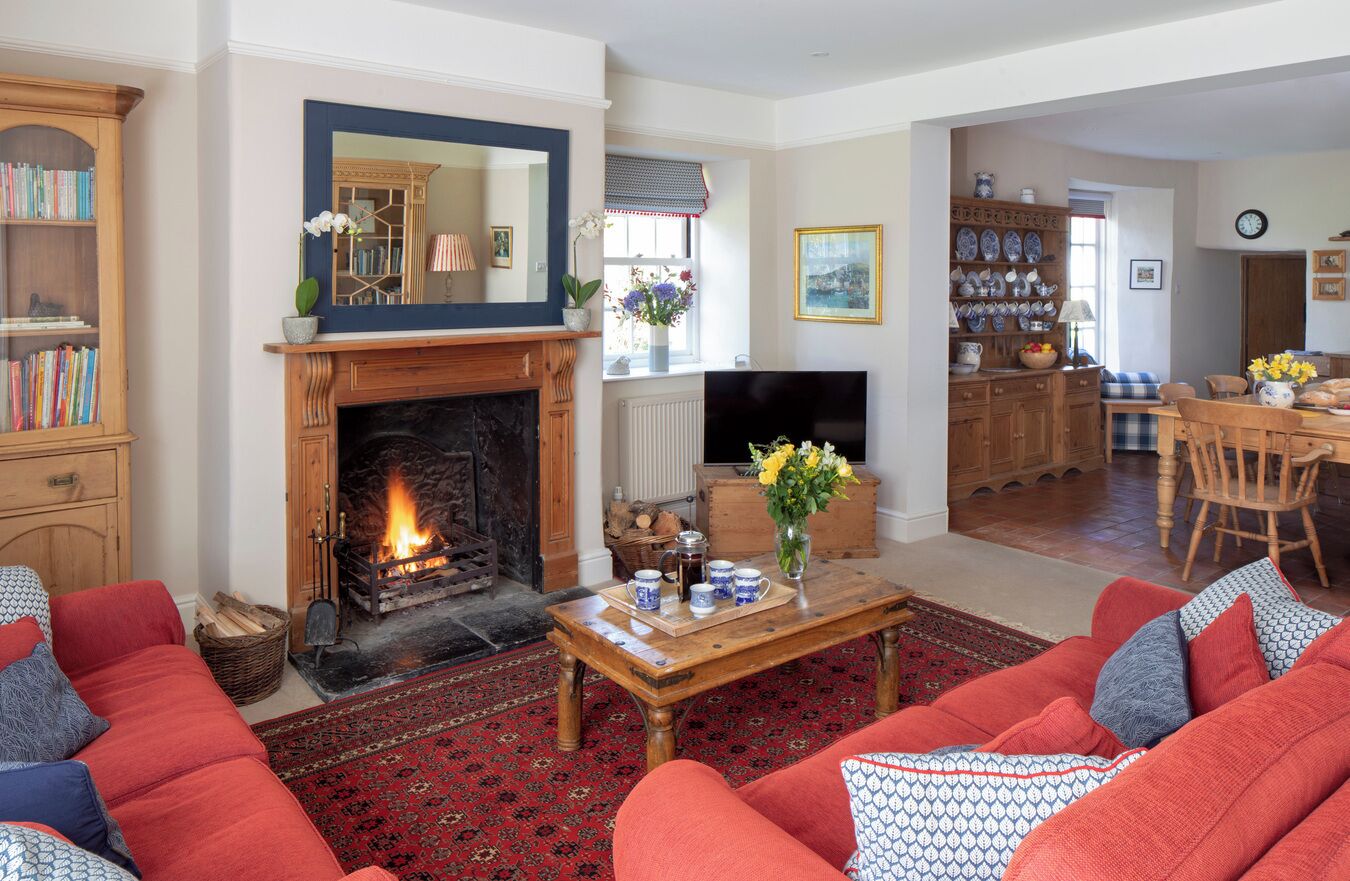 Télévision, cheminée