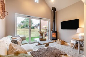 Télévision, cheminée