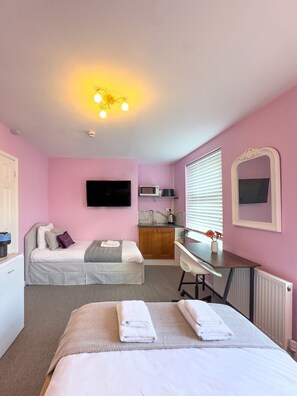 Premium Apartment, Ensuite, City View | Desk, laptop workspace, iron/ironing board, free WiFi