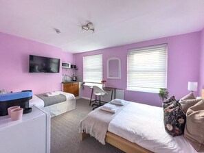 Premium Apartment, Ensuite, City View | Desk, laptop workspace, iron/ironing board, free WiFi