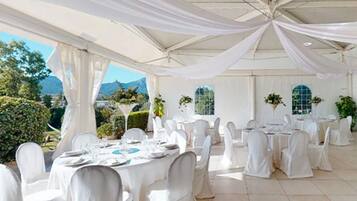 Outdoor banquet area