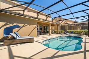 Outdoor pool, a heated pool - Pool + BBQ - Cozy 5BD Stay Minutes from Disney (Davenport)