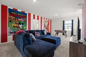 Smart TV, table football, books