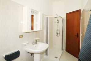 Shower, hair dryer, bidet, towels - Apartment with private courtyard (SANTO STEFANO DI CAMASTRA - ME)