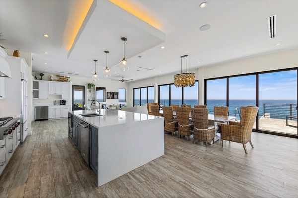Full kitchen overlooking the formal dining area.