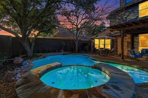 Pool - Luxury Backyard Pool & Patio Oasis (4-BD/2.5-BA) (Lewisville)