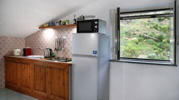 Kühlschrank, Mikrowelle, Ofen, Herdplatte
