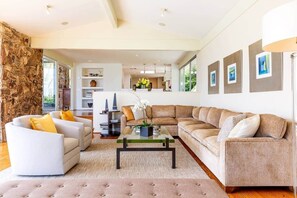 TV, fireplace, stereo - Hollywood Hills Mid-Century Modern (Los Angeles)