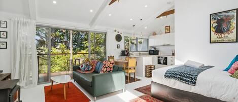 Smart TV, chimenea, reproductor de DVD y libros