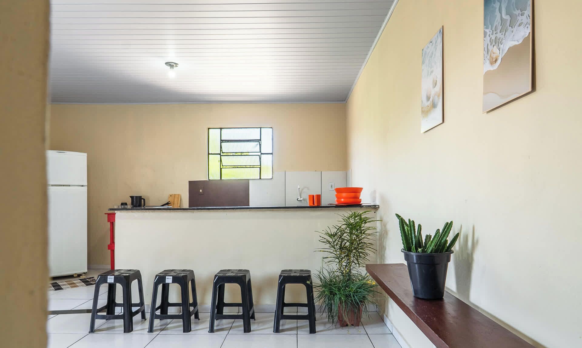 Fridge, stovetop, cookware/dishes/utensils