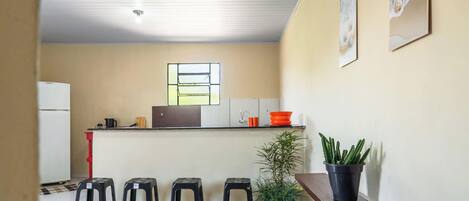 Fridge, stovetop, cookware/dishes/utensils