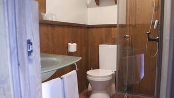 Hair dryer, towels, soap