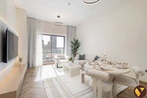 Living area - Vogue | Jeewar JVC near Circle Mall | Pool & Gym (Dubai)