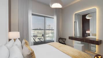 Luxury Apartment, Balcony, Pool View | In-room safe, iron/ironing board, cribs/infant beds, free WiFi