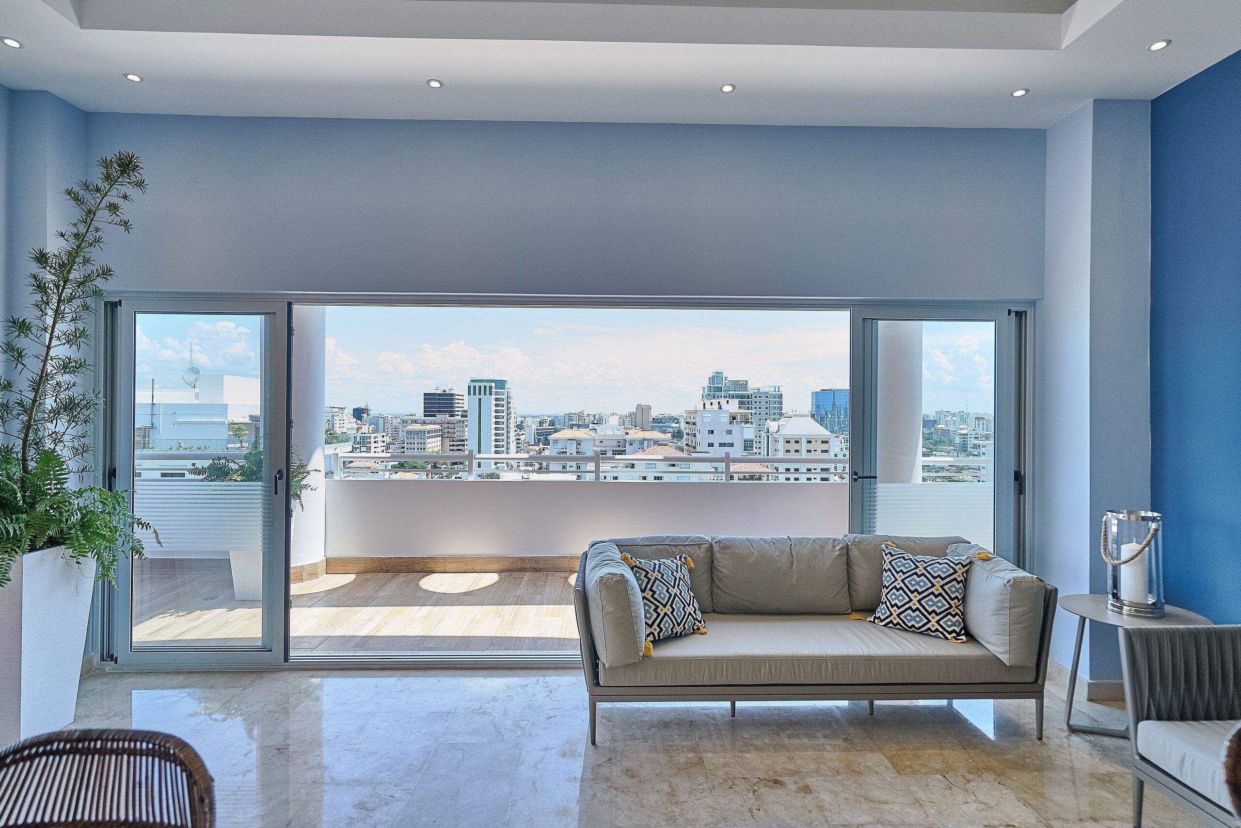 Apartamento de lujo, vistas a la ciudad | Zona de estar