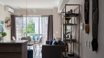 Apartamento de lujo, vistas a la ciudad | Zona de estar