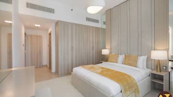 Appartement Luxe, balcon, vue ville | Draps en coton égyptien, literie de qualité supérieure