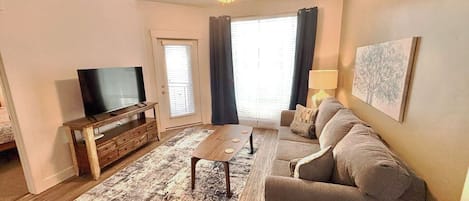 Deluxe-huoneisto, 2 makuuhuonetta, lemmikit sallittu | Oleskelualue