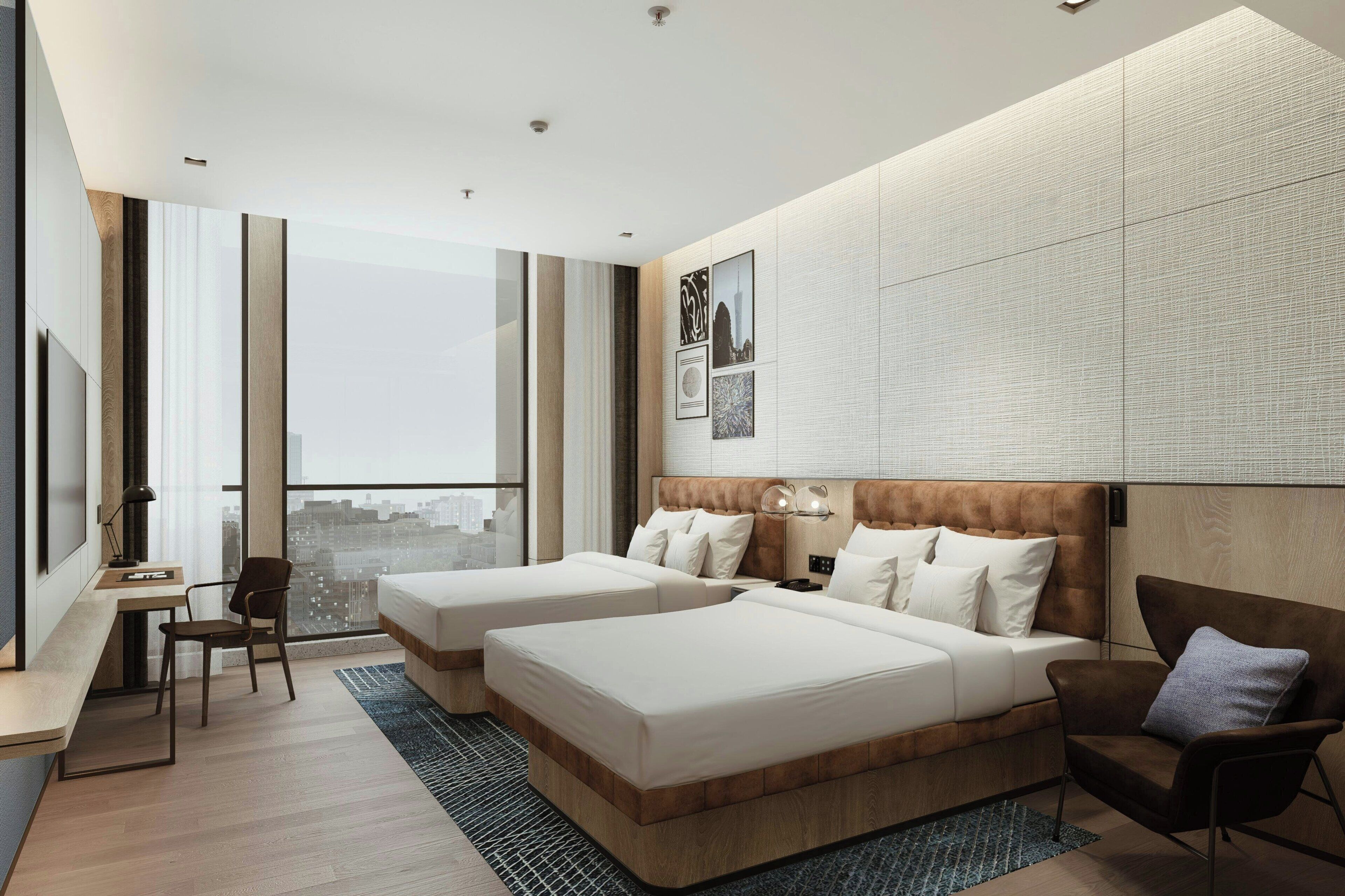 Room, 2 Double Beds, City View