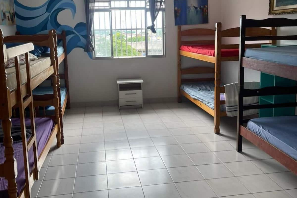 Eenvoudige slaapzaal, uitzicht op strand | Gratis wifi