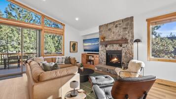 TV, fireplace, offices